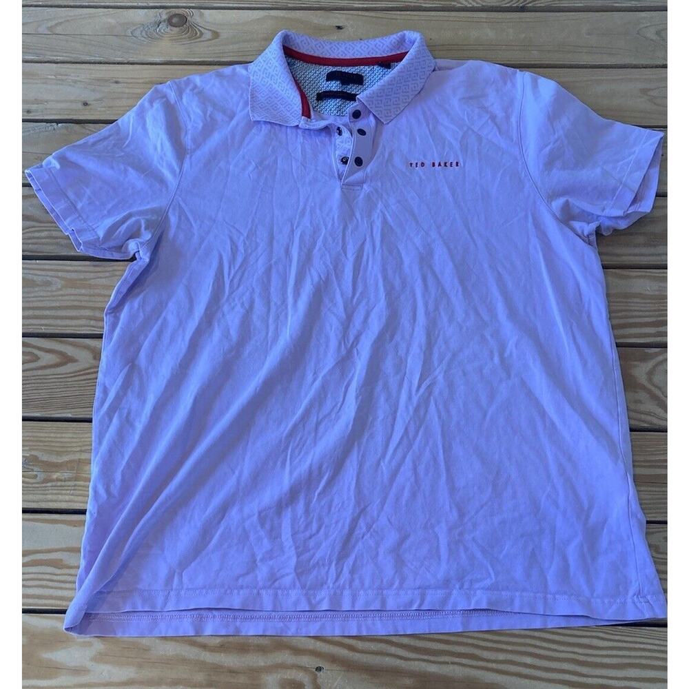Ted Baker Short Sleeve Polo Shirt Size 5 (XL) Men’s Pink